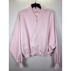 Blogilates Marshmallow Bomber Jacket Light Pink Full Zip Fleece Size 3X